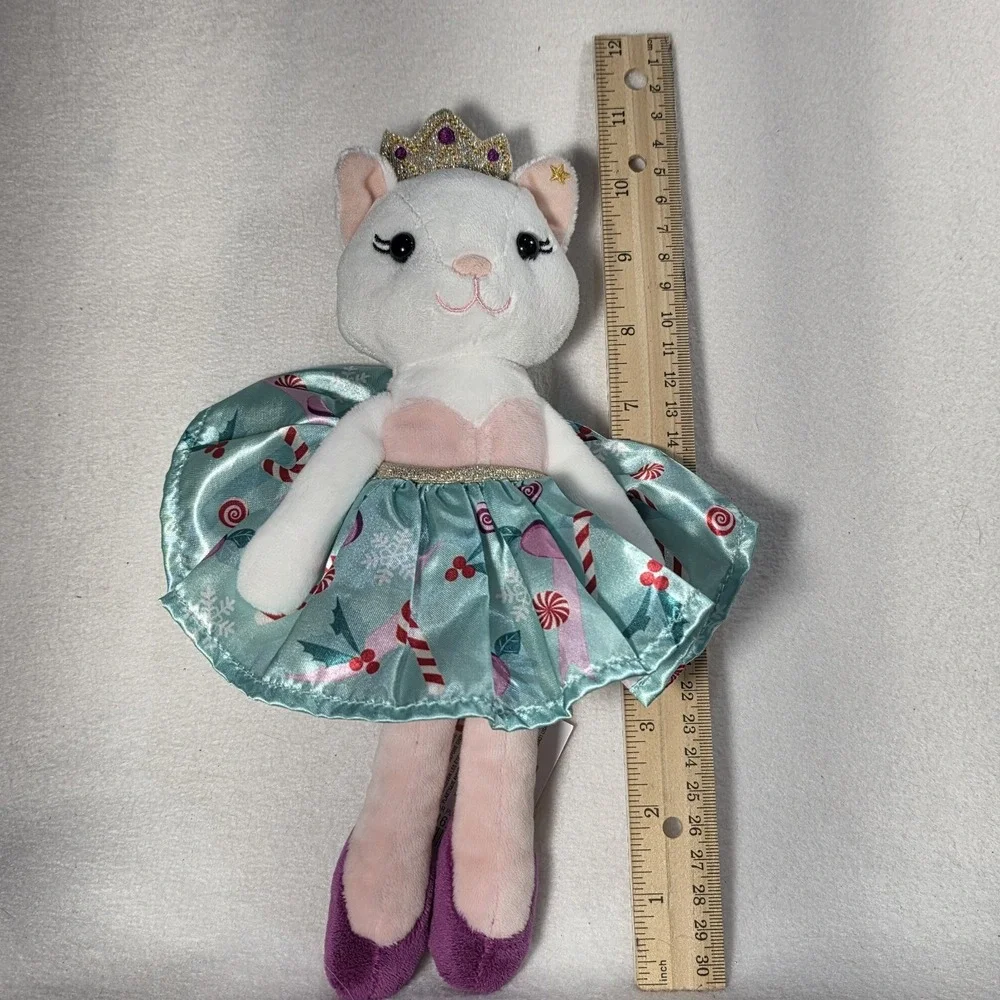 Douglas Cuddle‎ Toys Plush Cat Princess Ballerina #15643 White Pink Crown NEW!!